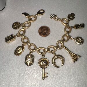 8 inch 14k Gold Plated Charm Bracelet